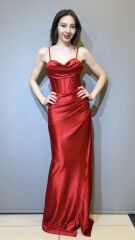 SA202503 Korseli Bağcıklı Saten