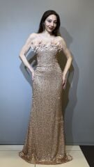 Ank 25y1823 Straplez Boncuk Pul Payet
