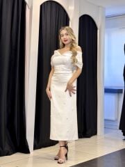 SA2025219 Madonno inci detaylı midi