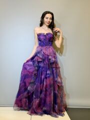 E202522 Şifon düğmeli desenli