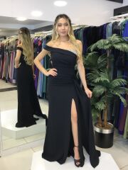 E202535 Ğöğsü taşlı tek omuz