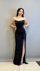 SO LADY 3029 Straplez taş baskılı